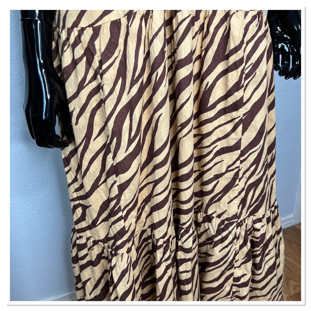 Anthropologie 100% Cotton Shell Blossom Maxi Dress - Modal Lined Sz S Brown NWT - Picture 6 of 12